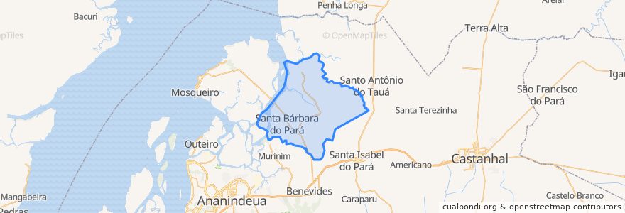 Mapa de ubicacion de Santa Bárbara do Pará.