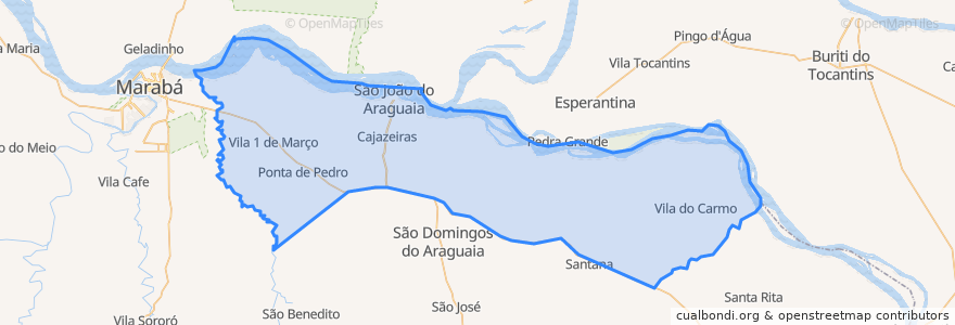 Mapa de ubicacion de São João do Araguaia.