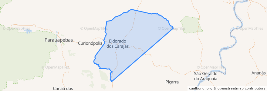 Mapa de ubicacion de Eldorado do Carajás.