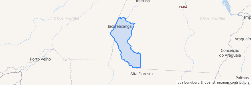 Mapa de ubicacion de Jacareacanga.