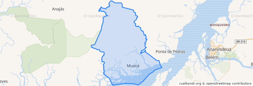 Mapa de ubicacion de Muaná.