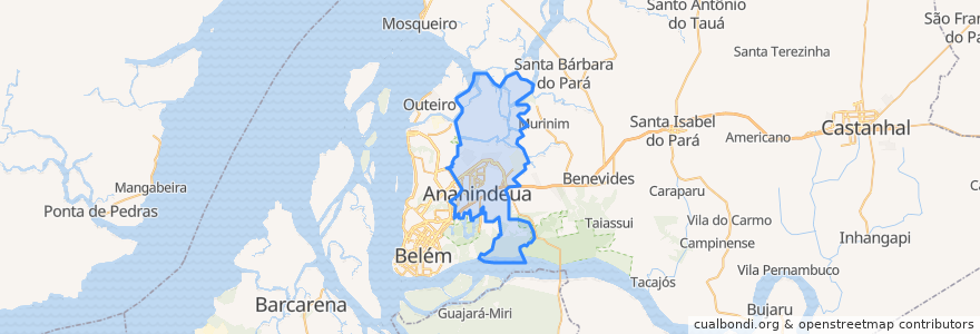 Mapa de ubicacion de Ananindeua.