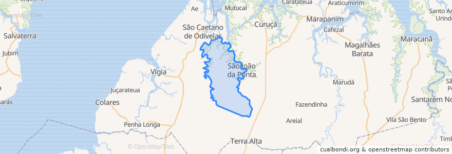 Mapa de ubicacion de São João da Ponta.