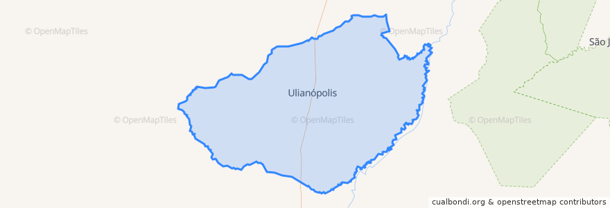 Mapa de ubicacion de Ulianópolis.