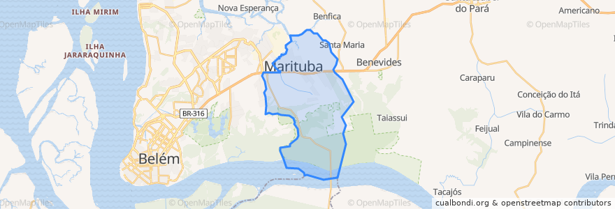 Mapa de ubicacion de Marituba.