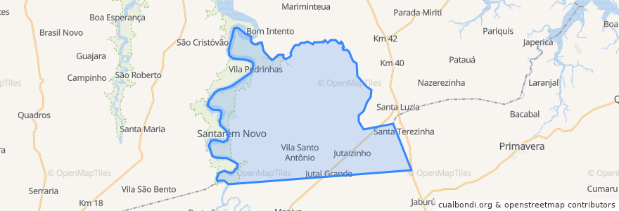 Mapa de ubicacion de Santarém Novo.