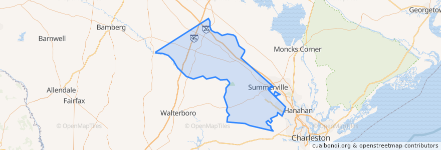 Mapa de ubicacion de Dorchester County.