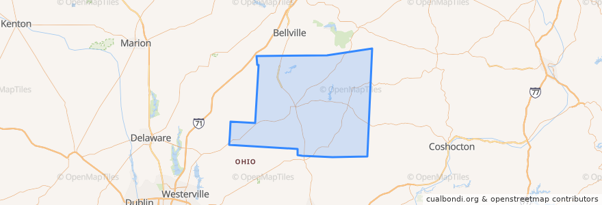 Mapa de ubicacion de Knox County.