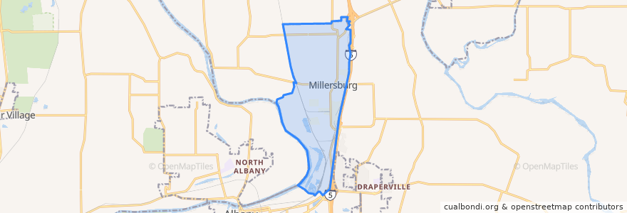 Mapa de ubicacion de Millersburg.