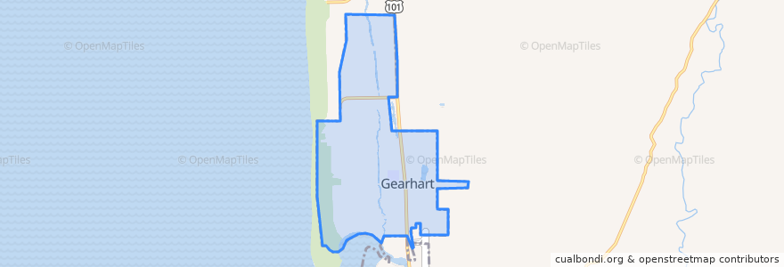 Mapa de ubicacion de Gearhart.