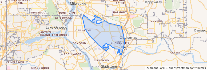 Mapa de ubicacion de Oatfield.