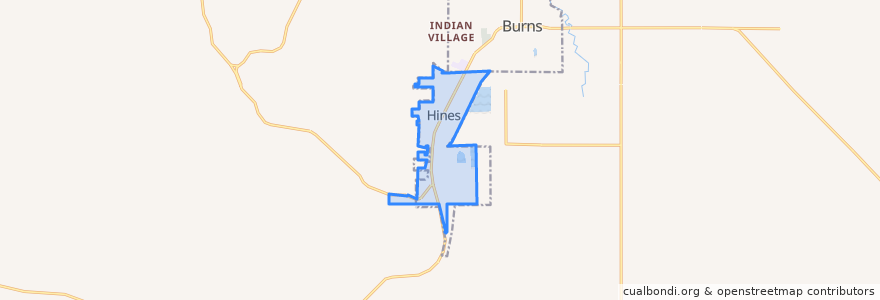 Mapa de ubicacion de Hines.