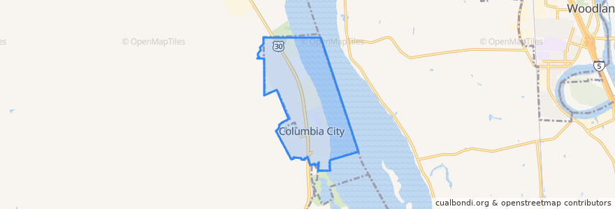 Mapa de ubicacion de Columbia City.