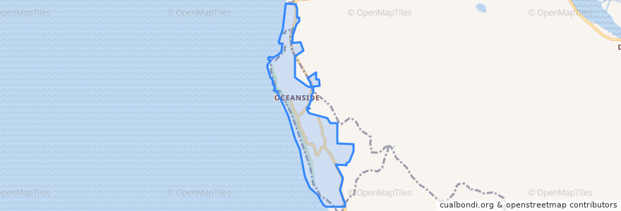 Mapa de ubicacion de Oceanside.