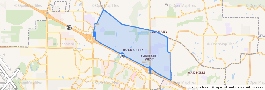 Mapa de ubicacion de Rock Creek.