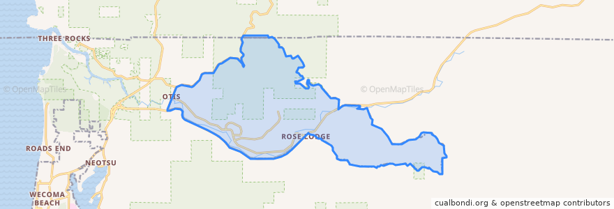 Mapa de ubicacion de Rose Lodge.