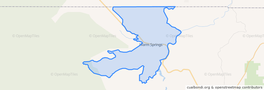 Mapa de ubicacion de Warm Springs.