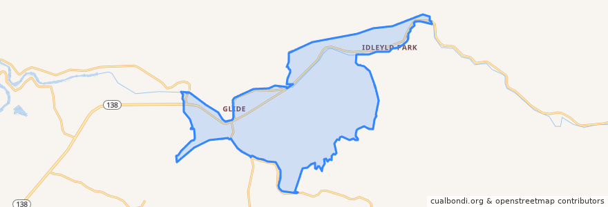 Mapa de ubicacion de Glide.