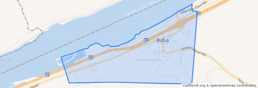 Mapa de ubicacion de Rufus.