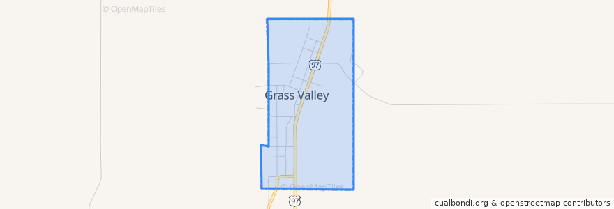 Mapa de ubicacion de Grass Valley.