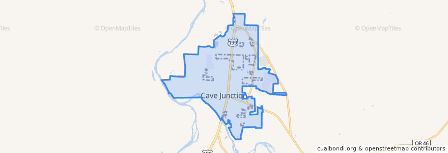 Mapa de ubicacion de Cave Junction.
