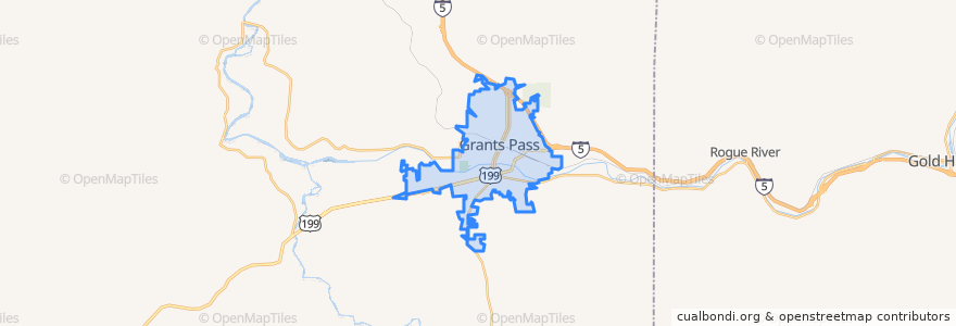 Mapa de ubicacion de Grants Pass.