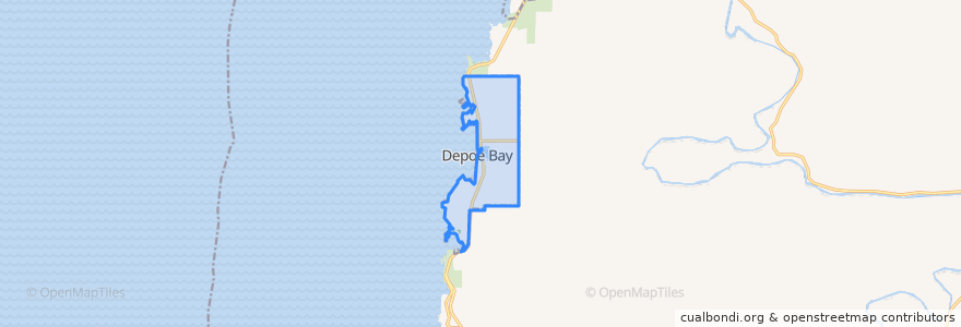 Mapa de ubicacion de Depoe Bay.