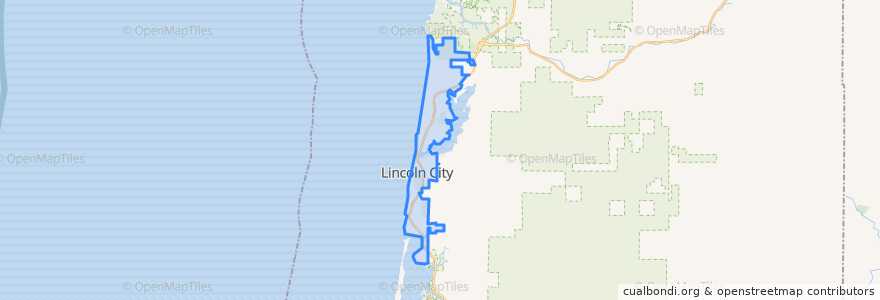 Mapa de ubicacion de Lincoln City.