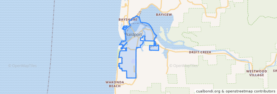 Mapa de ubicacion de Waldport.