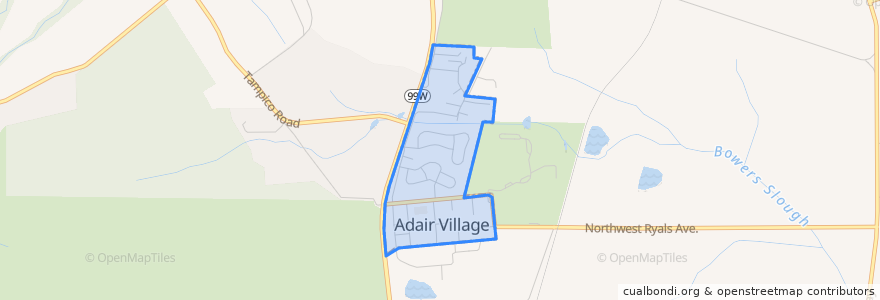 Mapa de ubicacion de Adair Village.