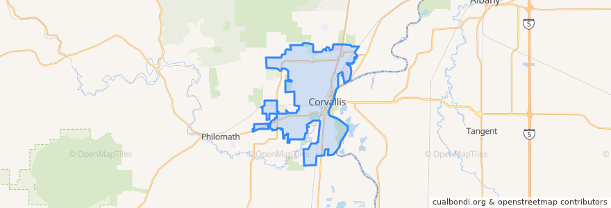 Mapa de ubicacion de Corvallis.
