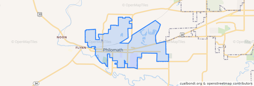 Mapa de ubicacion de Philomath.