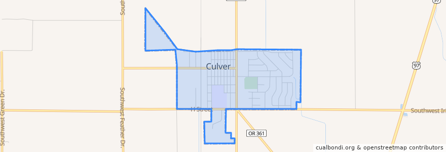 Mapa de ubicacion de Culver.