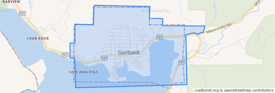 Mapa de ubicacion de Garibaldi.