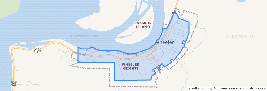 Mapa de ubicacion de Wheeler.