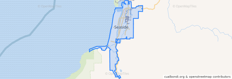 Mapa de ubicacion de Seaside.