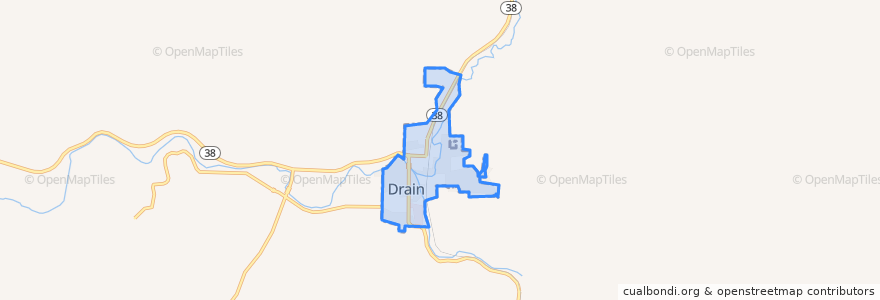 Mapa de ubicacion de Drain.