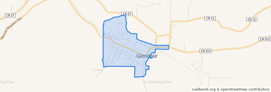 Mapa de ubicacion de Glendale.