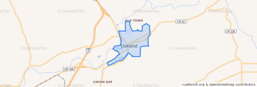 Mapa de ubicacion de Oakland.