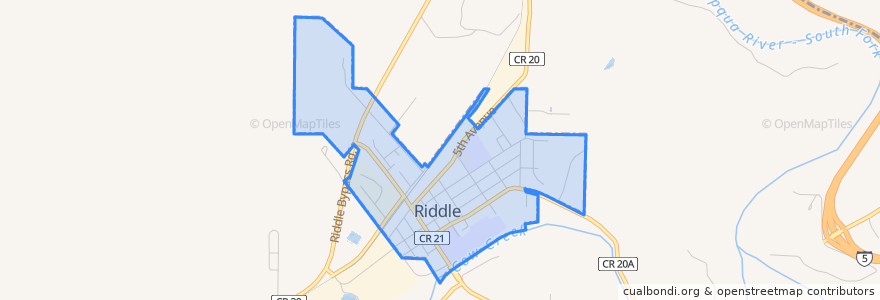 Mapa de ubicacion de Riddle.