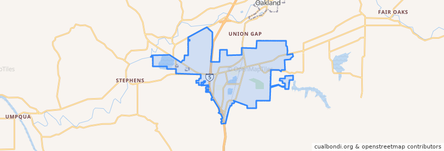 Mapa de ubicacion de Sutherlin.