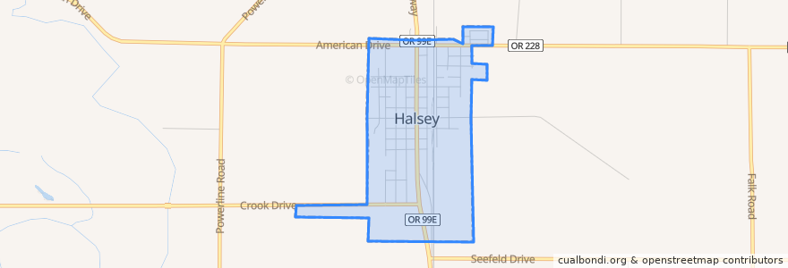 Mapa de ubicacion de Halsey.