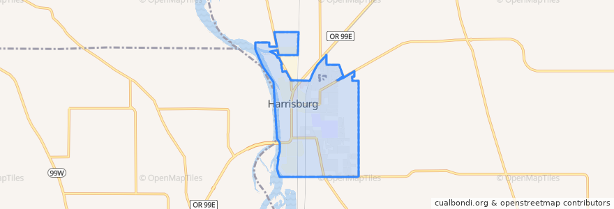 Mapa de ubicacion de Harrisburg.