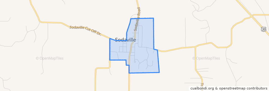 Mapa de ubicacion de Sodaville.
