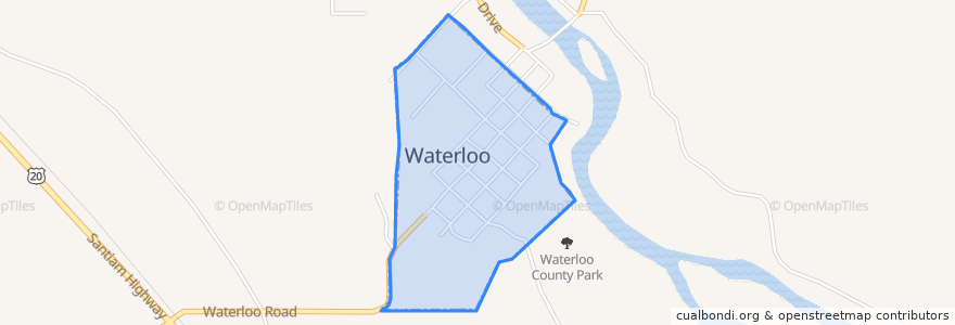 Mapa de ubicacion de Waterloo.