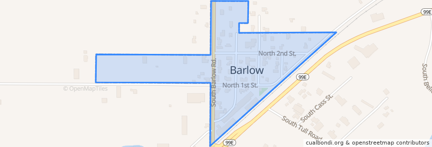 Mapa de ubicacion de Barlow.
