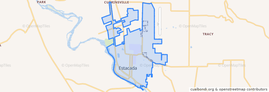 Mapa de ubicacion de Estacada.