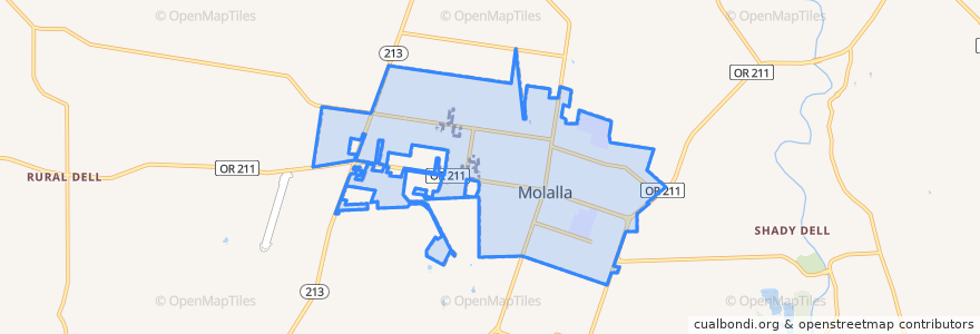 Mapa de ubicacion de Molalla.