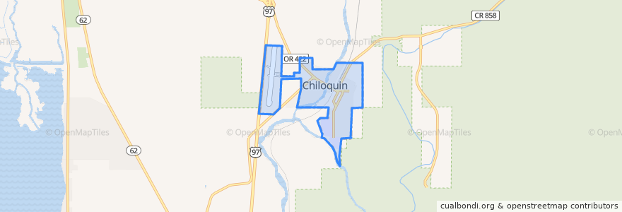 Mapa de ubicacion de Chiloquin.