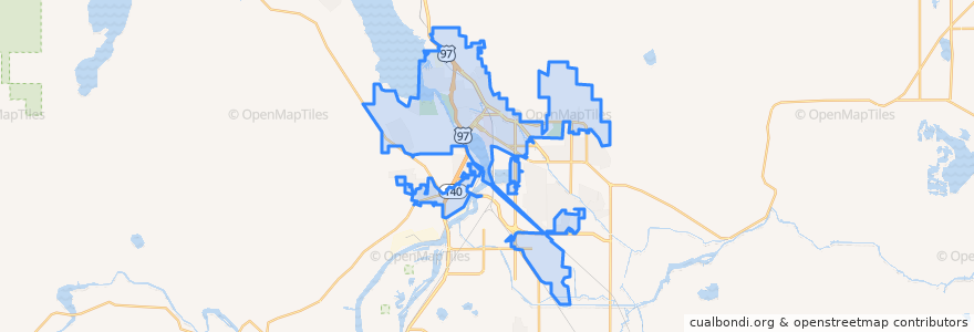 Mapa de ubicacion de Klamath Falls.